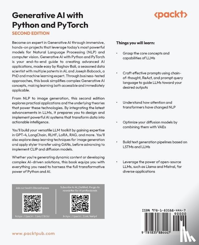 Babcock, Joseph, Bali, Raghav - Generative AI with Python and PyTorch - Second Edition