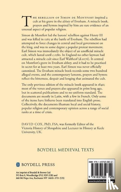  - Saint Simon de Montfort: The Miracles, Laments, Prayers and Hymns