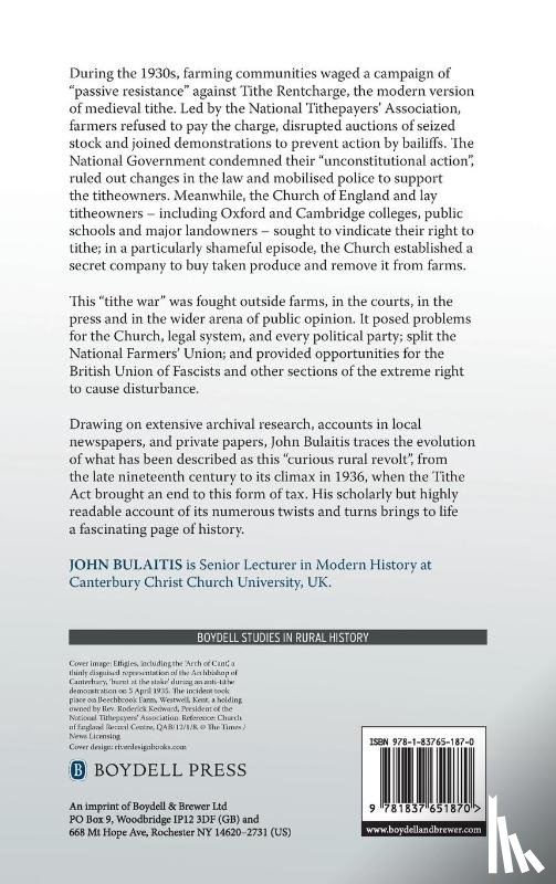 Bulaitis, John (Author) - The Tithe War in England and Wales, 1881-1936