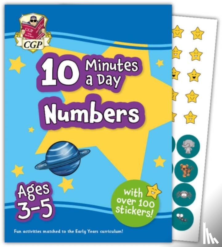 CGP Books - 10 Minutes a Day Numbers for Ages 3-5 (with over 100 stickers)