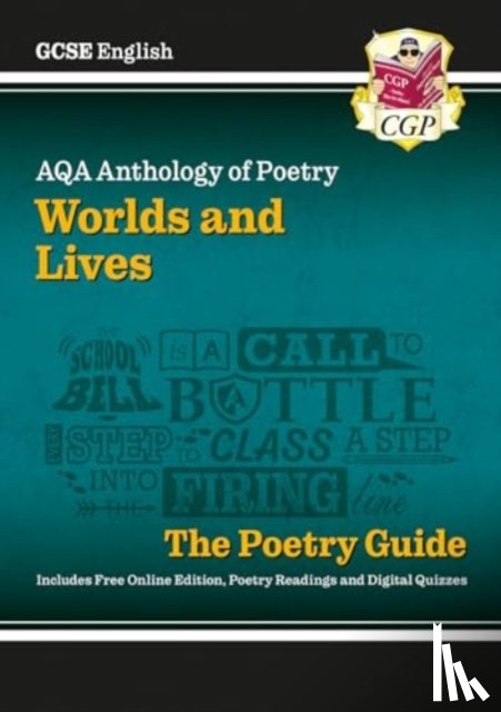 CGP Books - New GCSE English AQA Poetry Guide - Worlds & Lives Anthology inc. Online Edition, Audio & Quizzes: for the 2025 and 2026 exams