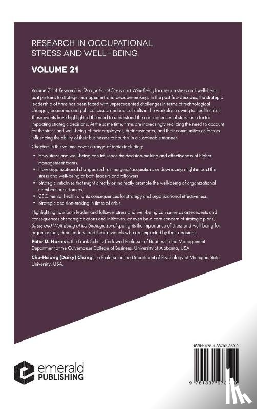  - Stress and Well-Being at the Strategic Level