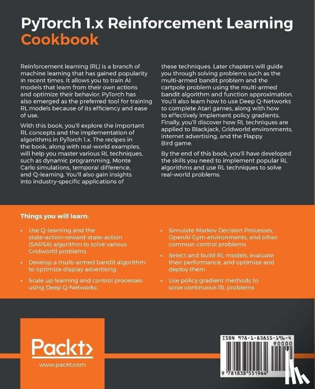 Liu, Yuxi (Hayden) - PyTorch 1.x Reinforcement Learning Cookbook