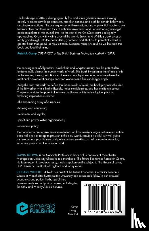 Brown, Gavin (Manchester Metropolitan University, Whittle, Richard (Manchester Metropolitan University - Algorithms, Blockchain & Cryptocurrency