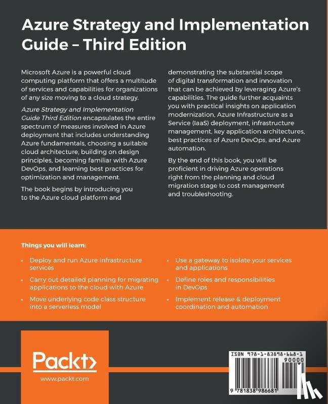 Tender, Peter De, Leonardo, Greg, Milgram, Jason - Azure Strategy and Implementation Guide