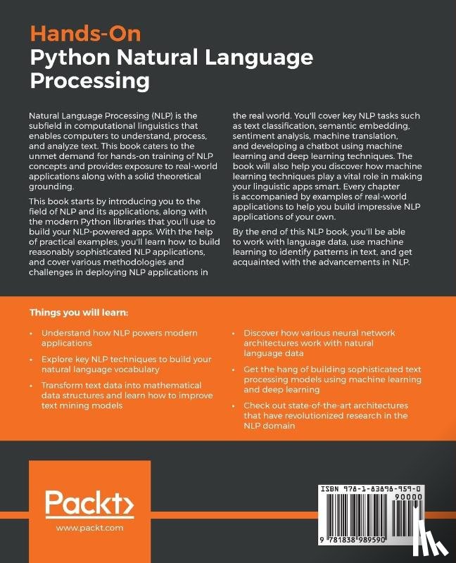 Kedia, Aman, Rasu, Mayank - Hands-On Python Natural Language Processing