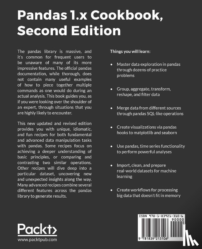 Harrison, Matt, Petrou, Theodore - Pandas 1.x Cookbook