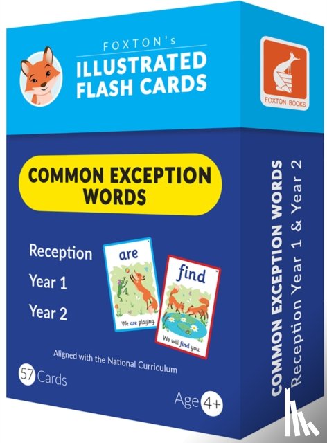 Books, Foxton - Common Exception Words Flash Cards: Reception, Year 1 and Year 2 Words - Perfect for Home Learning - with 109 Colourful Illustrations