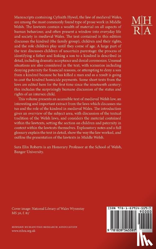 Roberts, Sara Elin - Children and Parents in Medieval Welsh Law
