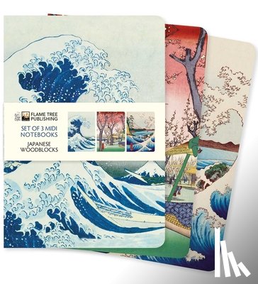 Flame Tree Studio - Japanese Woodblocks Set of 3 Midi Notebooks