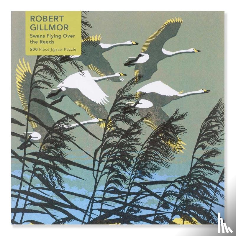Flame Tree Studio - Adult Jigsaw Puzzle Robert Gillmor: Swans Flying over the Reeds (500 pieces)