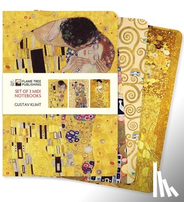 Flame Tree Studio - Gustav Klimt Set of 3 Midi Notebooks