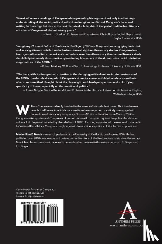 Novak, Maximillian E. - Imaginary Plots and Political Realities in the Plays of William Congreve