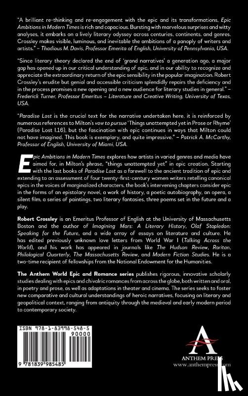 Crossley, Robert - Epic Ambitions in Modern Times