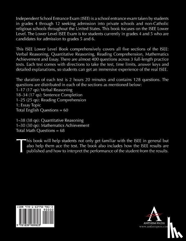 Press, Anthem - ISEE Lower Level Practice Tests