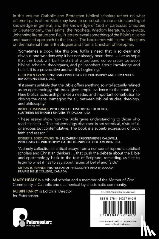 Healy, M, Parry, Robin - The Bible and Epistemology