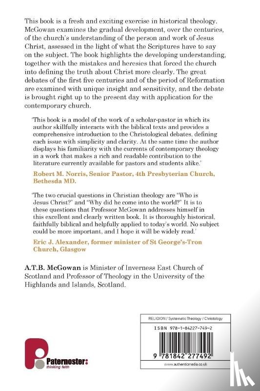 McGowan, A T B - Person and Work of Christ: Understanding Jesus