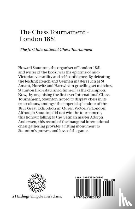 Staunton, Howard - Chess Tournament, the - London 1851