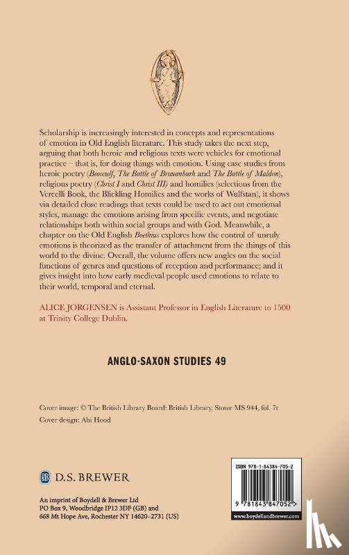 Jorgensen, Dr Alice - Emotional Practice in Old English Literature