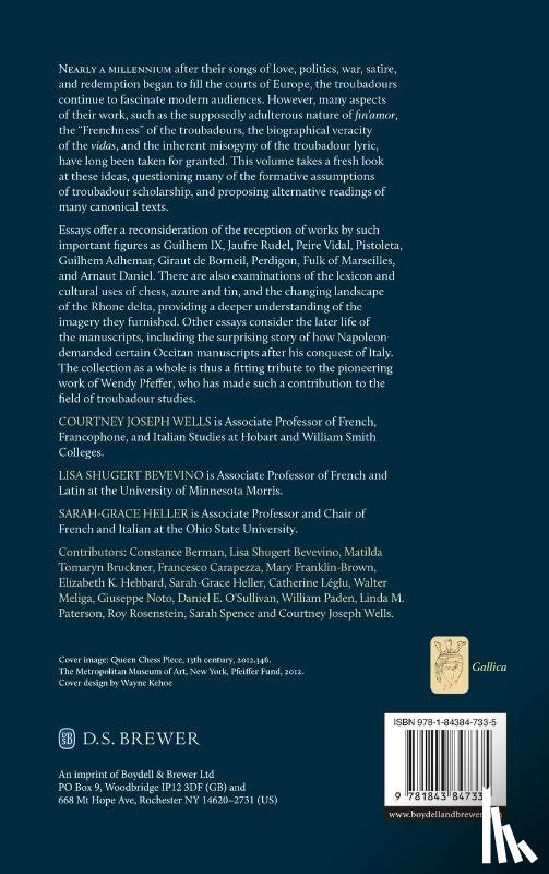  - Troubadour Texts and Contexts