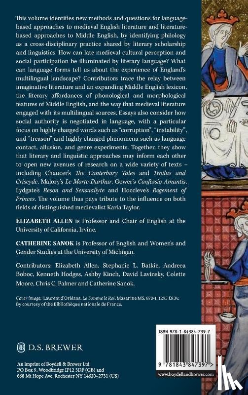  - Language, Linguistics and Middle English Literature