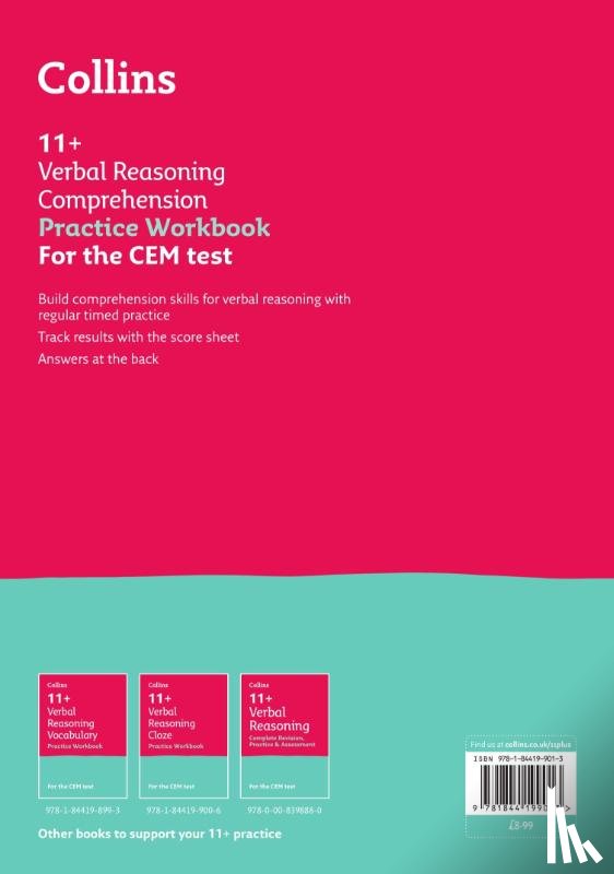 Collins 11+ - 11+ Verbal Reasoning Comprehension Practice Workbook