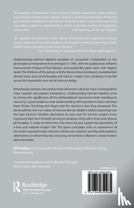 Dudley, Will - Understanding German Idealism