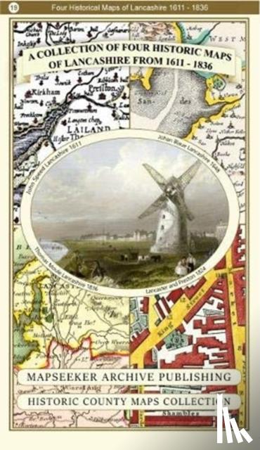  - A Lancashire 1611 - 1836 - Fold Up Map that features a collection of Four Historic Maps, John Speed's County Map 1611, Johan Blaeu's County Map of 1648, Thomas Moules County Map of 1836 and a Plan of Lancaster and Preston from 1824. The maps also fe