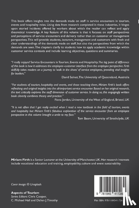Firth, Miriam - Service Encounters in Tourism, Events and Hospitality
