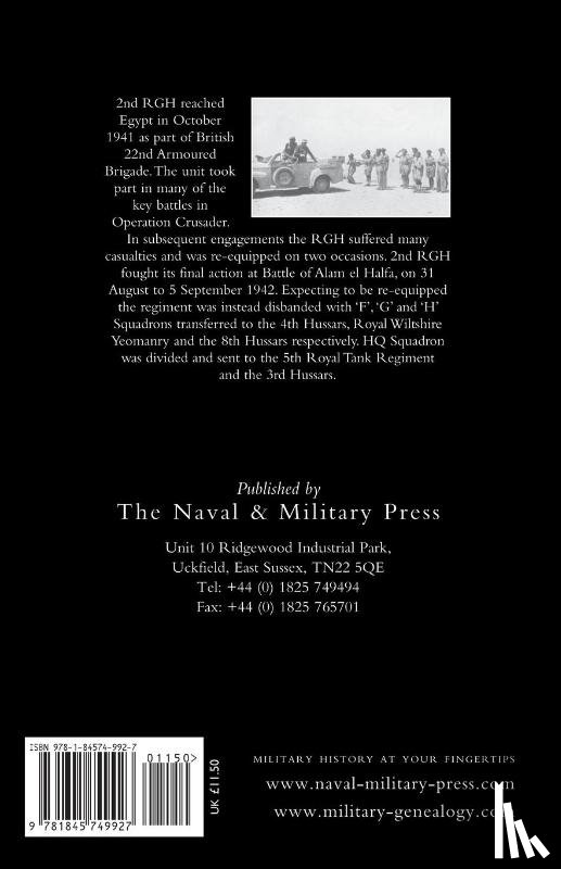 Pitman, Major Stuart - SECOND ROYAL GLOUCESTERSHIRE HUSSARS Libya-Egypt 1941-1942