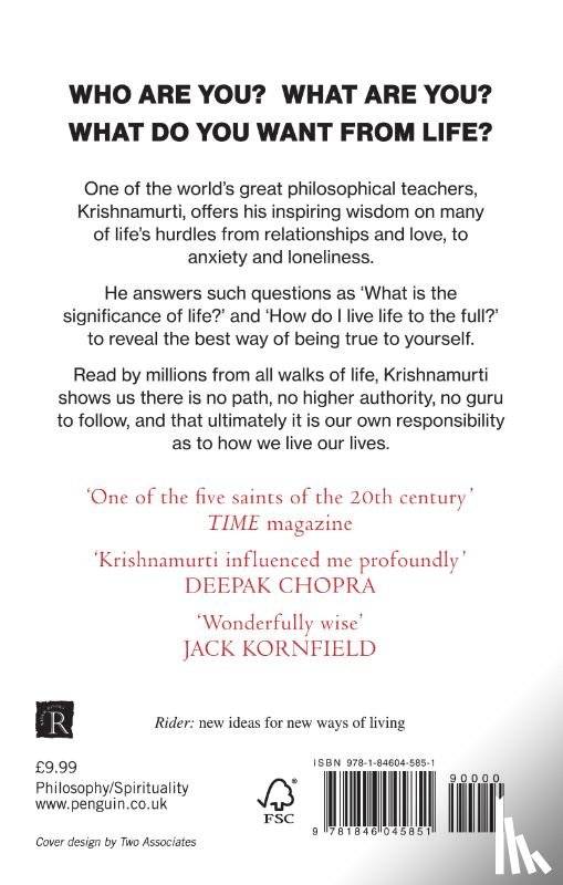 Krishnamurti, J. - What Are You Doing With Your Life?