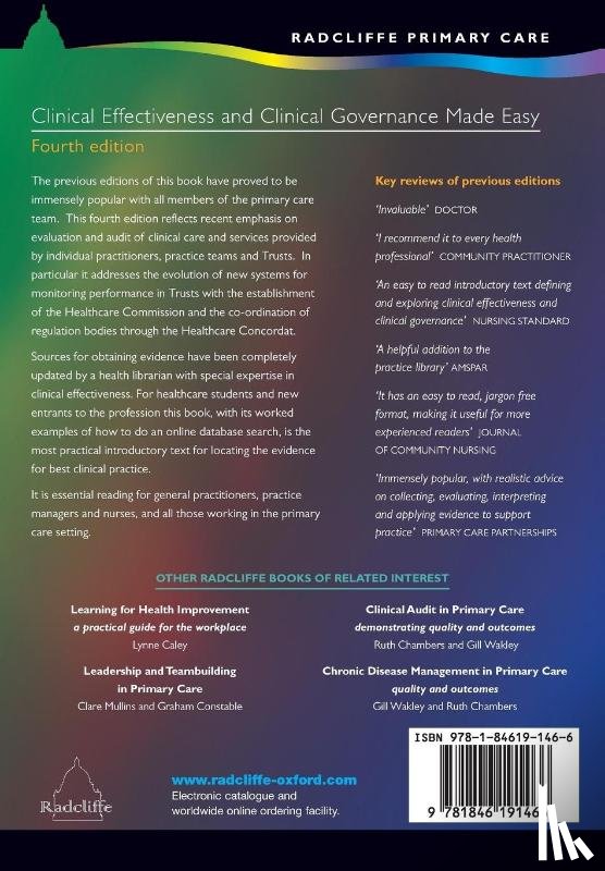 Chambers, Ruth, Boath, Elizabeth (Staffordshire University, Rogers, David - Clinical Effectiveness and Clinical Governance Made Easy