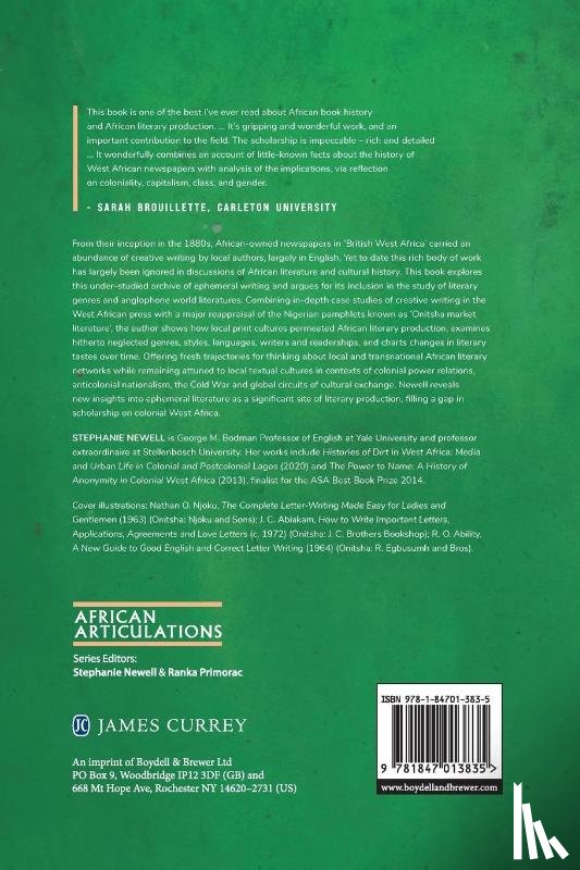 Newell, Stephanie (Royalty Account) - Newsprint Literature and Local Literary Creativity in West Africa, 1900s – 1960s