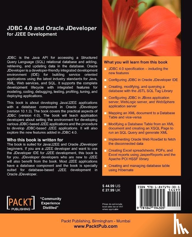 Vohra, Deepak - JDBC 4.0 and Oracle JDeveloper for J2EE Development
