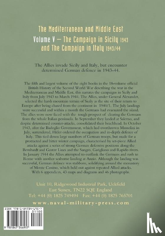 Molony, Brigadier C J C - Mediterranean and Middle East Volume V