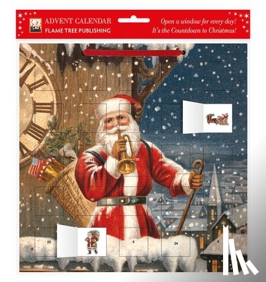 Flame Tree Studio - Snowy Santa Claus advent calendar (with stickers)