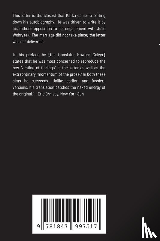Kafka, Franz, Colyer, Howard - Letter to my Father