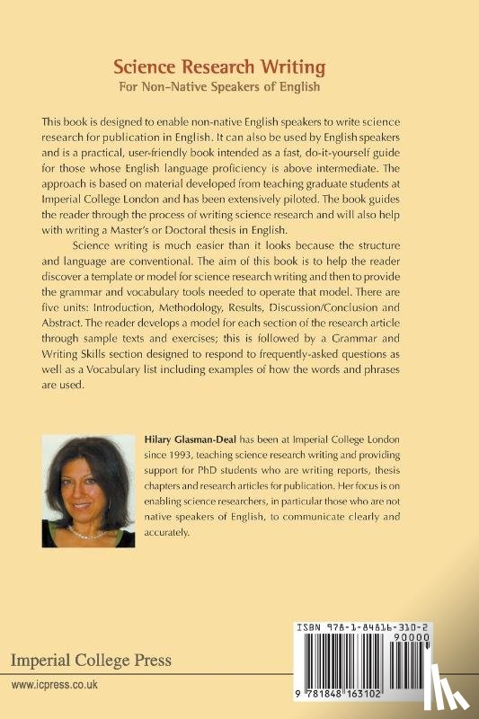 Glasman-deal, Hilary (Imperial College London - Science Research Writing For Non-native Speakers Of English