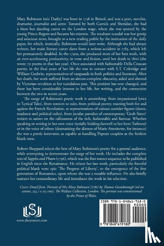 Robinson, Mary - Selected Poems