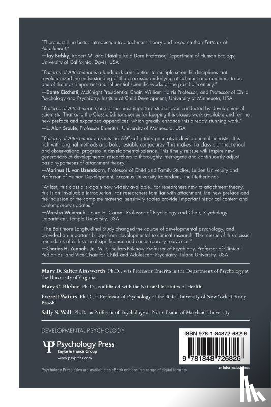 Ainsworth, Mary D. Salter (University of Virginia, Blehar, Mary C., Waters, Everett (Stony Brook University, Wall, Sally N. - Patterns of Attachment
