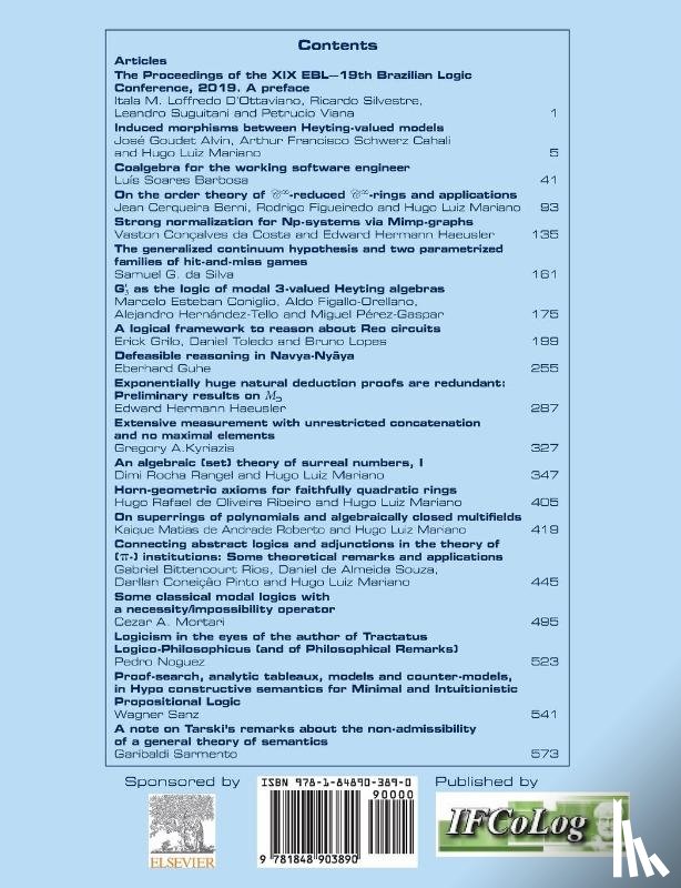 D'OTTAVIANO, ITALA M - Journal of Applied Logics. The IfCoLog Journal of Logics and their Applications, Volume 9, Issue 1, January 2022. Special issue