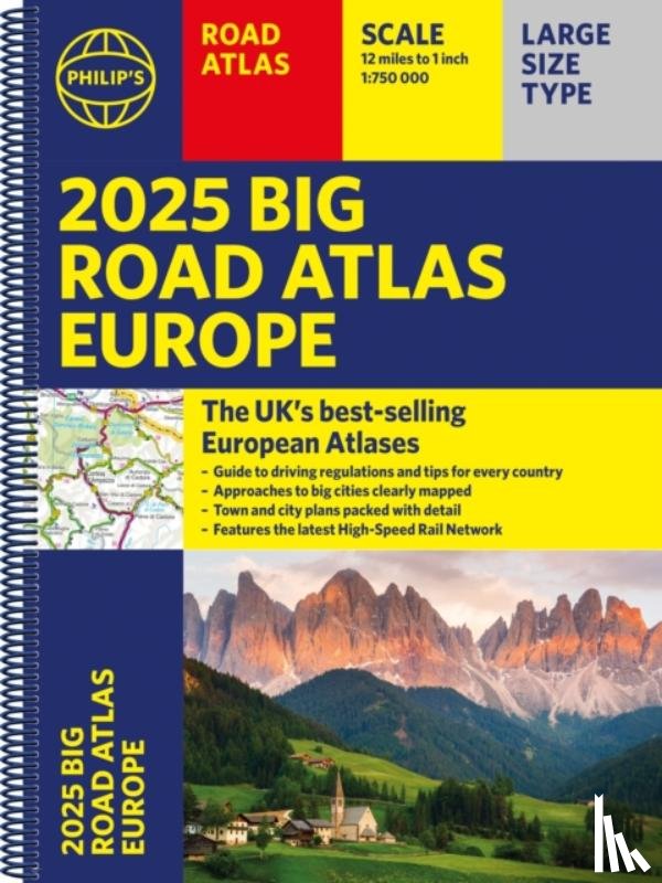 Philip's Maps - 2025 Philip's Big Road Atlas of Europe