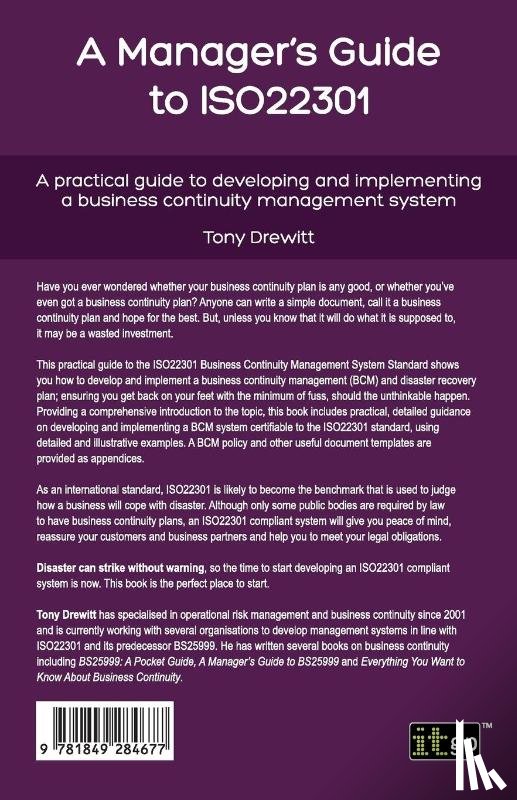 IT Governance Publishing - A Manager's Guide to ISO22301