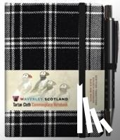  - Waverley S.T. (S): Black & White Mini with Pen Pocket Genuine Tartan Cloth Commonplace Notebook