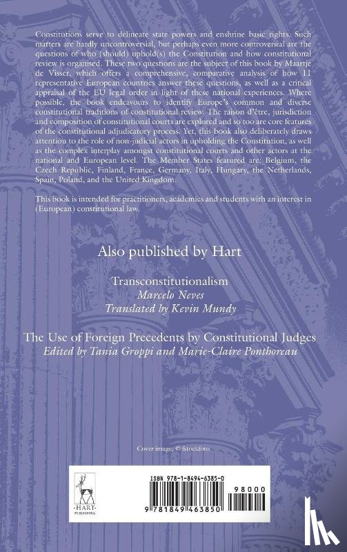 Visser, Dr Maartje De (Singapore Management University) - Constitutional Review in Europe