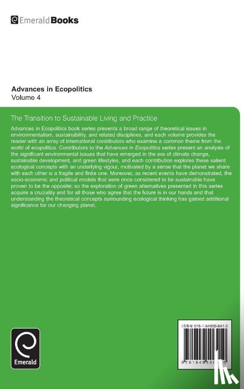 Leonard, Liam, Barry, John - The Transition to Sustainable Living and Practice