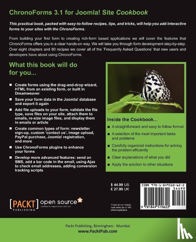 Janes, Bob - ChronoForms 3.1 for Joomla! site Cookbook