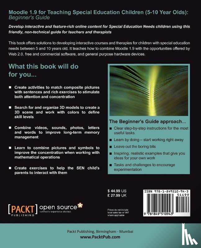 Olsen, Vanesa S. - Moodle 1.9 for Teaching Special Education Children (5-10): Beginner's Guide