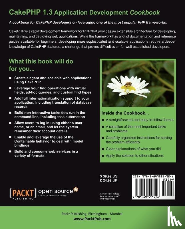 Iglesias, Mariano - CakePHP 1.3 Application Development Cookbook