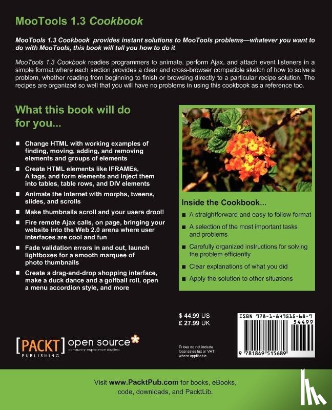 G.Johnston, Jay Larry - MooTools 1.3 Cookbook